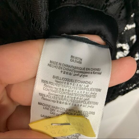 BCBGMaxAzria Black Liam Jumpsuit, Open Lace Back, Drawstring Waist Size M J14 - Picture 10 of 10